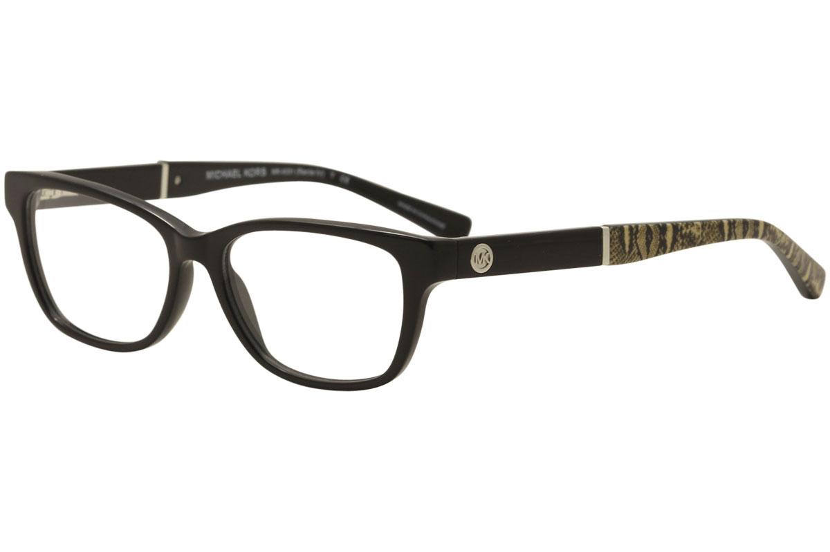 Michael Kors Women's Eyeglasses Rania IV MK4031 MK/4031 Full Rim Optical Frame - Black/Silver/Snake Pattern   3168 -  Lens 51 Bridge 15 Temple 135mm