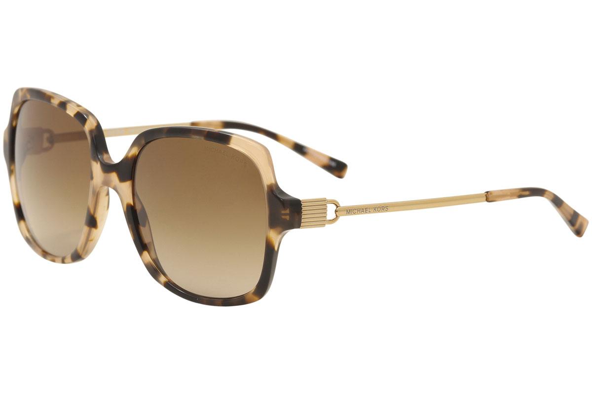 Women's  MK2053 MK/2053 Square Sunglasses - Peach Tortoise Gold/Brown Gradient   315513 - Lens 56 Bridge 18 Temple 140mm - Michael Kors Bia