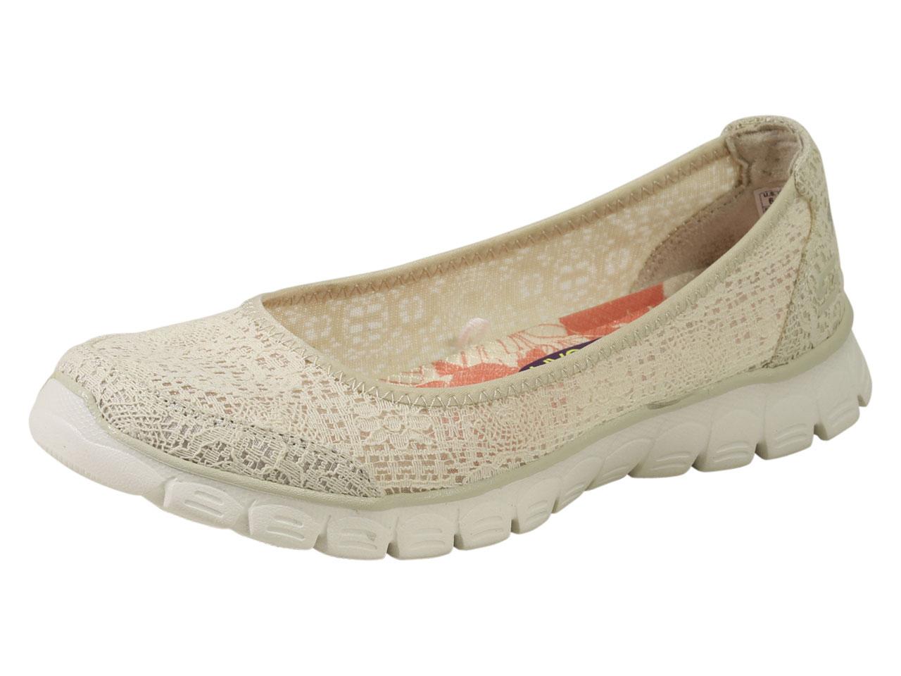 Skechers Women's EZ Flex 3.0 Beautify Memory Foam Loafers Shoes - Natural - 8.5 B(M) US