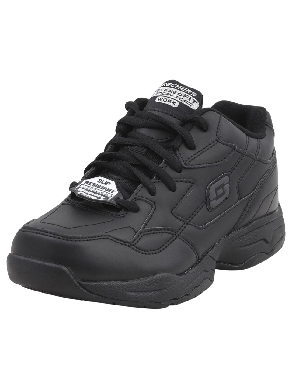 Skechers Work Women's Felton Albie Memory Foam Slip Resistant Sneakers Shoes - Black - 7.5 E(W) US