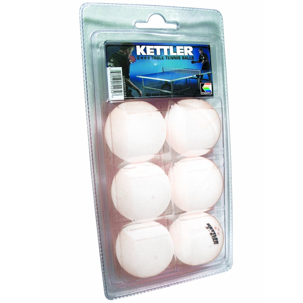 Kettler 3 Star 7223 6 Pack 40mm Table Tennis Balls