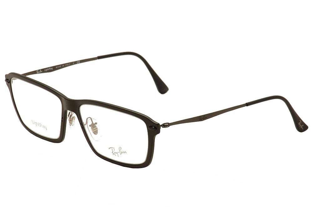 Ray Ban Men's LightRay Eyeglasses RX7038 RX/7038 RayBan Full Rim Optical Frame - Black - Lens 55 Bridge 16 Temple 135mm -  Ray-Ban