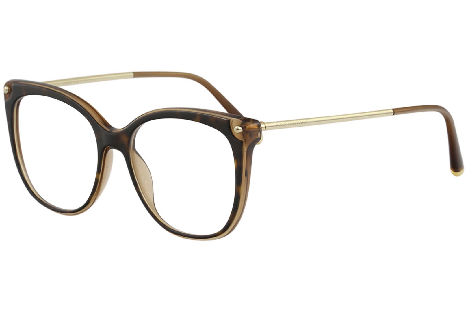 Dolce & Gabbana Women's Eyeglasses D&G DG3294 DG/3294 Full Rim Optical Frame - Havana/Transparent Brown   3185 - Lens 54 Bridge 16 B 46.6 ED 60.8 Temple 140mm