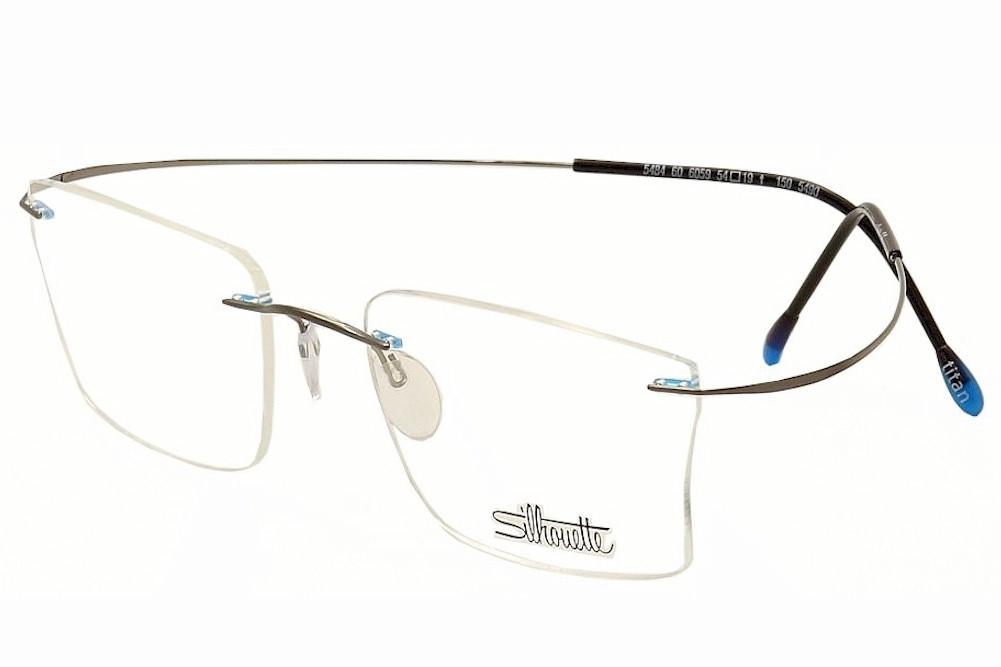 Silhouette Eyeglasses Titan Minimal Art Pulse Chassis 5490 Rimless Optical Frame - Blue Curacao/Grey   6059 - Bridge 19 Temple 140mm