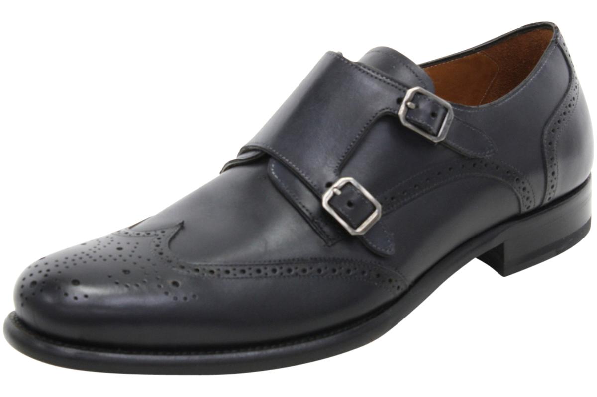 Mezlan Men's Coruna Dressy Double Monk Strap Loafers Shoes - Black - 10 D(M) US