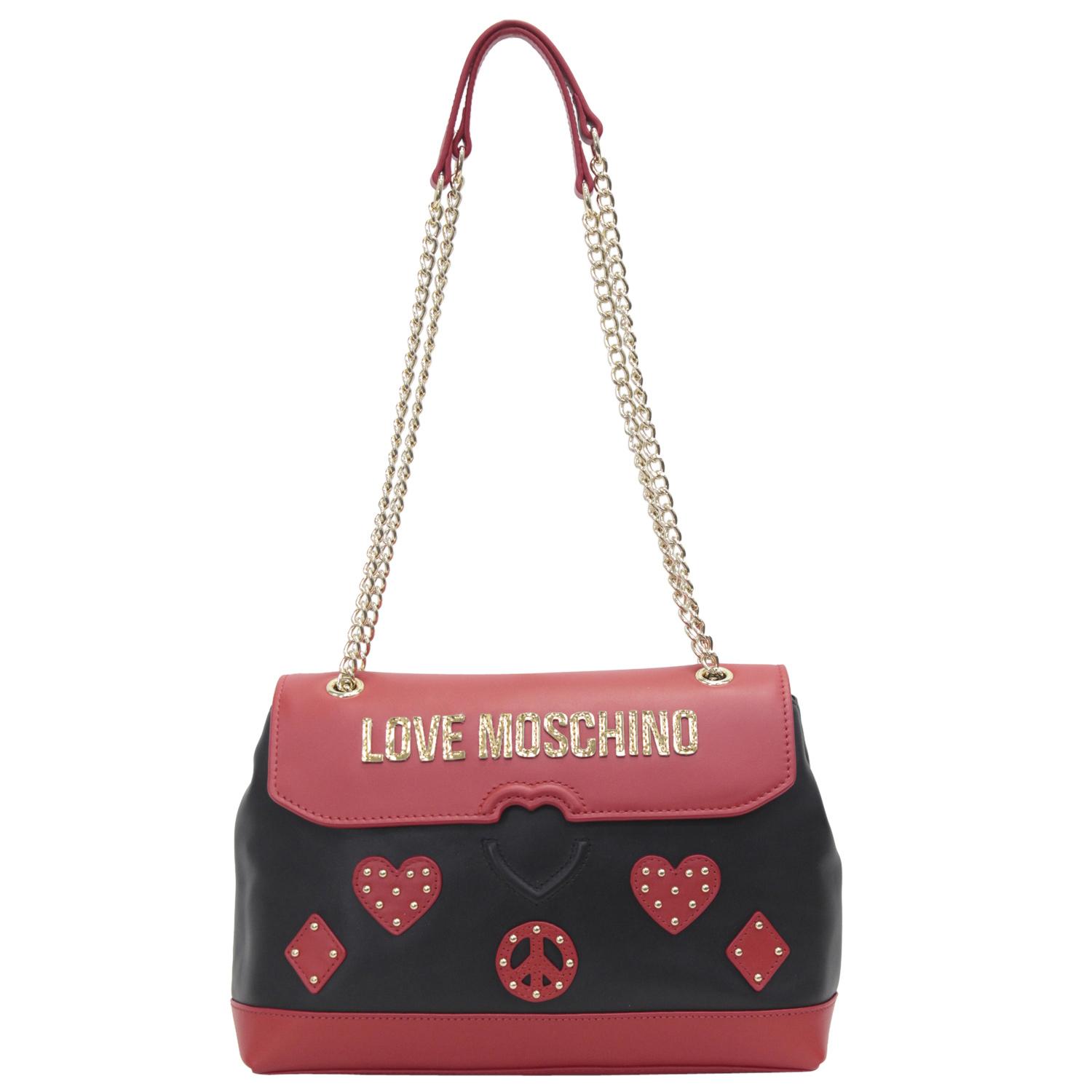 Peace Patch Black/Red Crossbody Handbag 