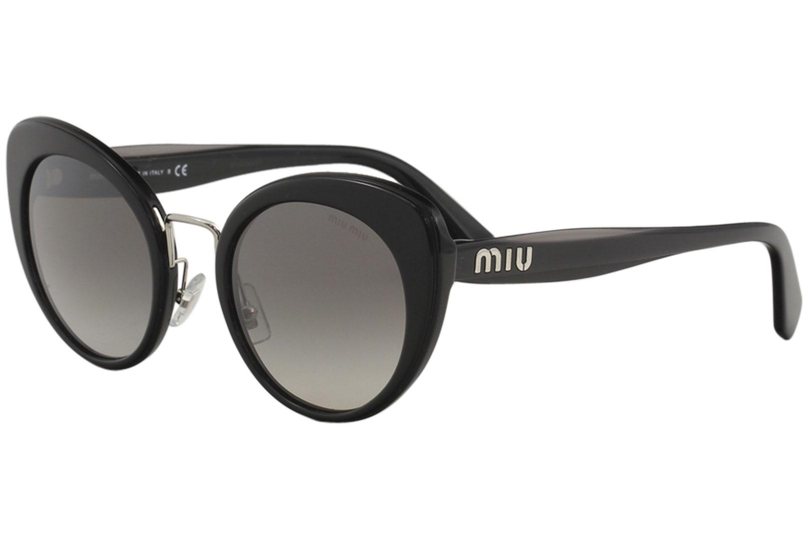 Miu Miu Women's SMU06T SMU/06T Fashion Cat Eye Sunglasses - Black - Lens 53 Bridge 24 B 47.6 ED 55 Temple 140mm