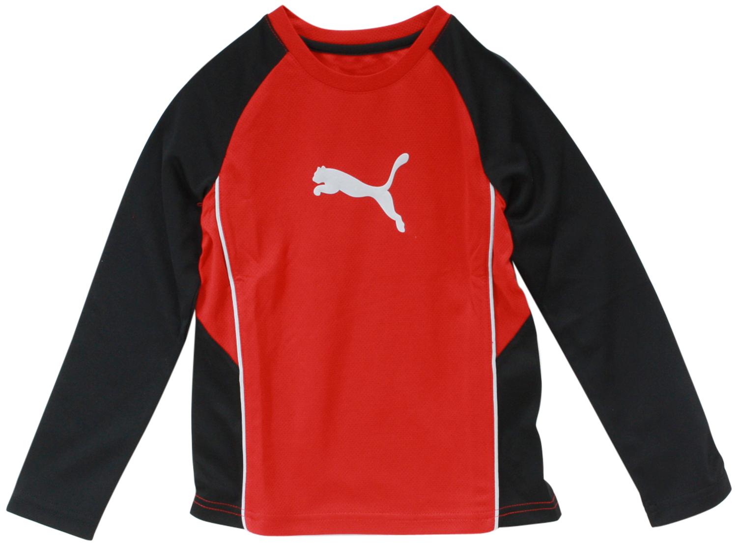 Puma Boy's Cat Logo Long Sleeve Crew Neck Sport Shirt - Red - 5 -  Cat Logo Shirt; 71161169F