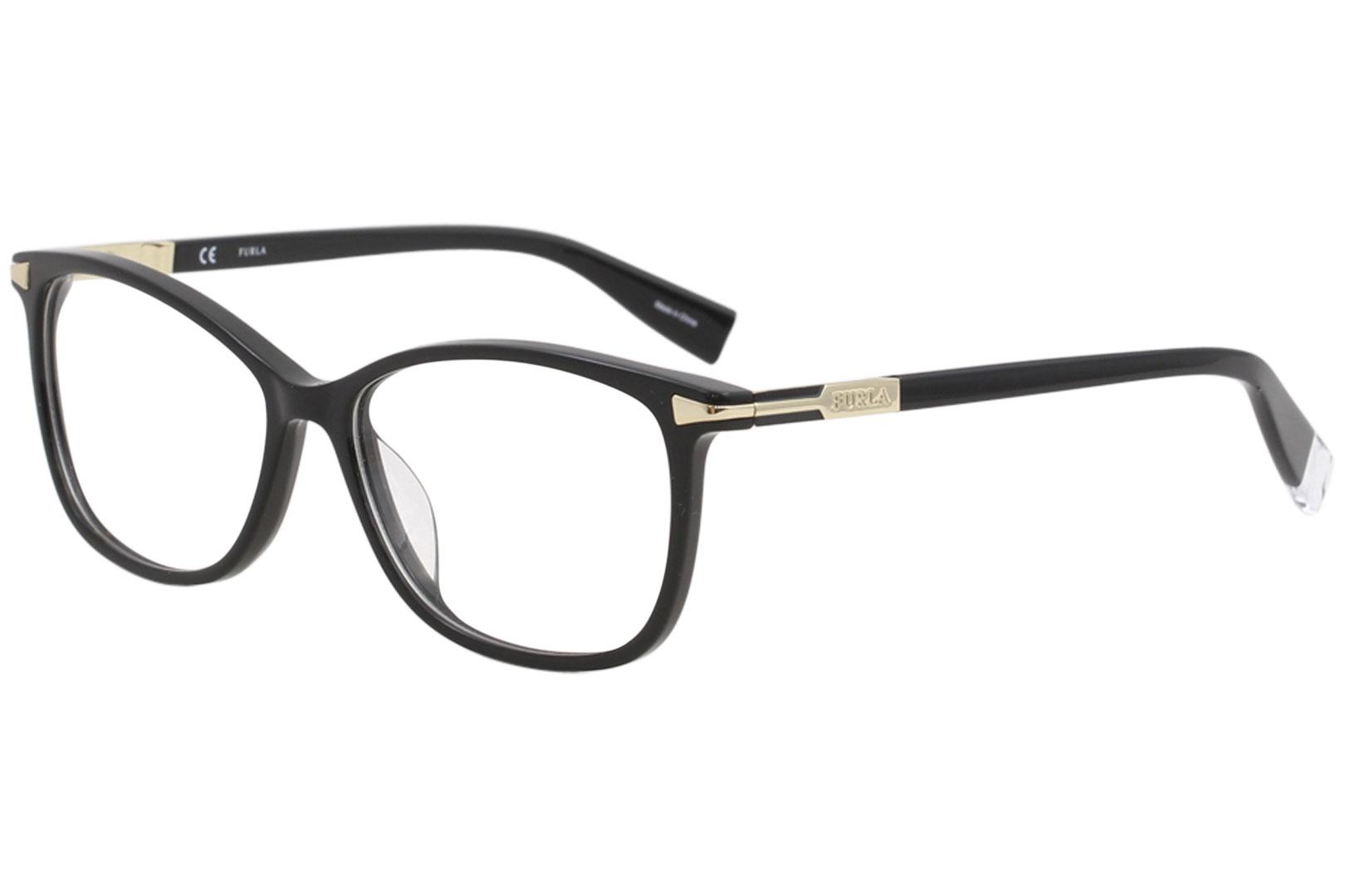 Furla Women's Eyeglasses VFU026 VFU/026 700Y Black Full Rim Optical Frame 54mm - Black   700Y - Lens 54 Bridge 15 B 40 ED 58 Temple 135mm