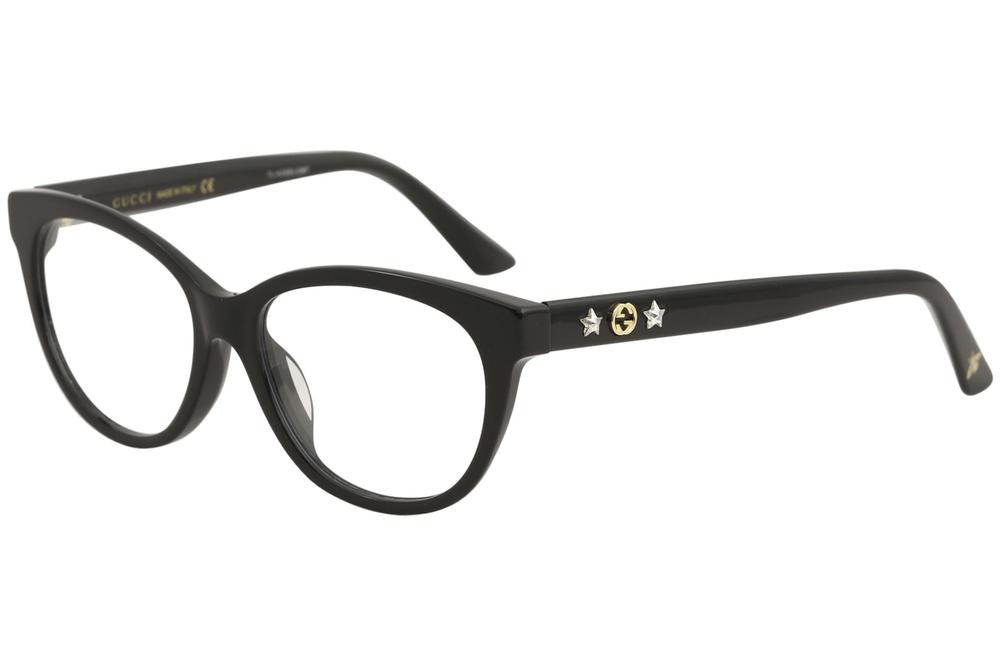 Gucci Women's Eyeglasses GG0211OA GG/0211/OA Full Rim Optical Frame - Black   001 - Lens 53 Bridge 16 Temple 145mm (Asian Fit)