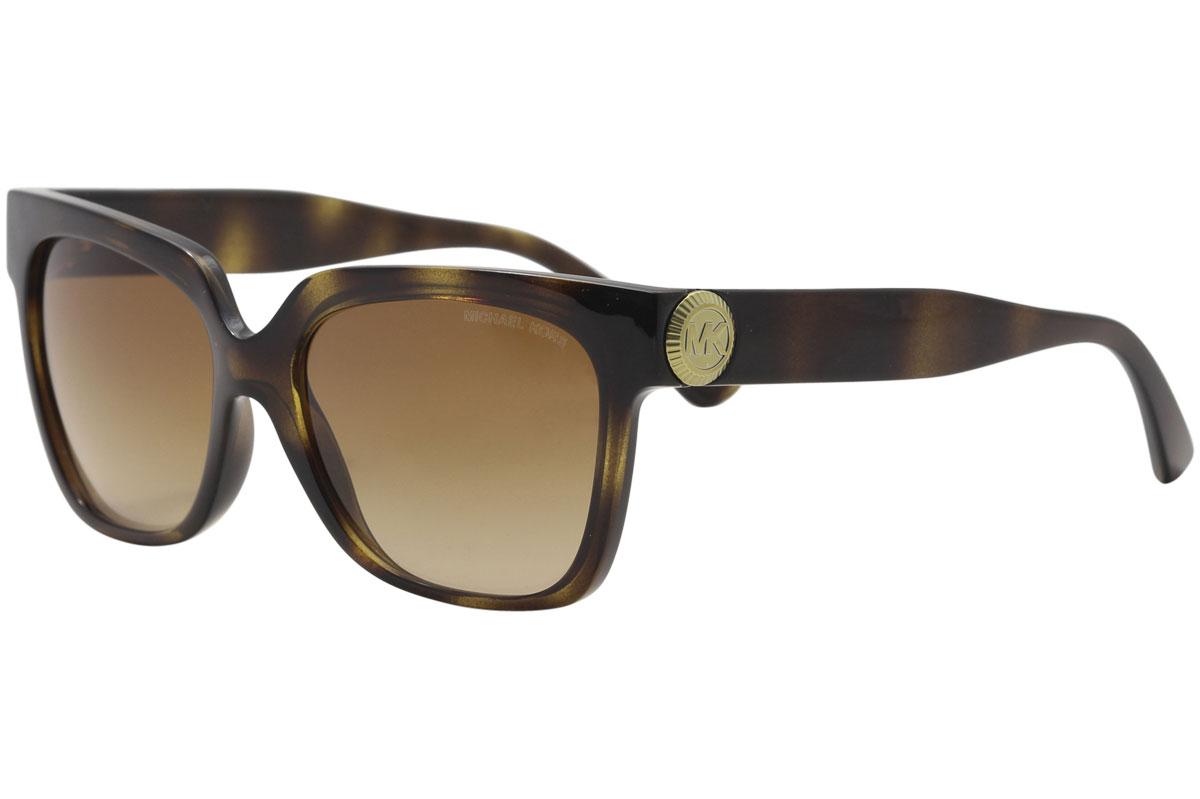 Women's  MK2054 MK/2054 Square Sunglasses - Dark Tortoise Gold/Brown Gradient   328513 - Lens 55 Bridge 16 Temple 140mm - Michael Kors Ena