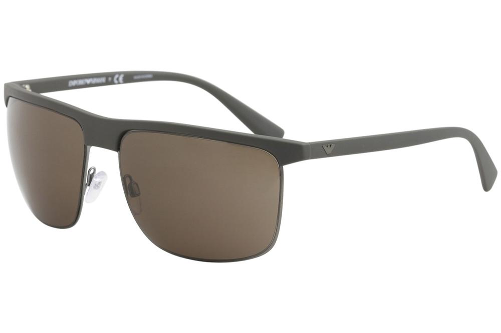 Emporio Armani Men's EA4108 EA/4108 Fashion Square Sunglasses - Matte Mud/Brown   5640/73 - Lens 60 Bridge 16 B 46 ED 68 Temple 135mm