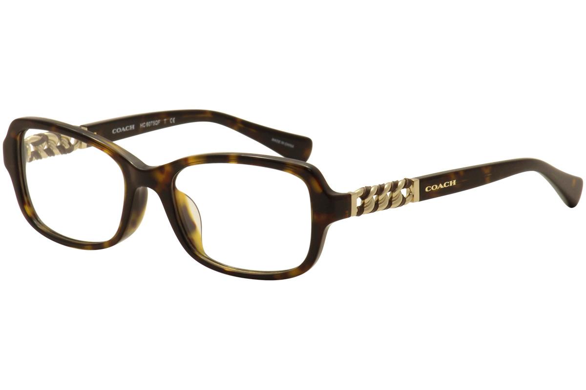 Coach Women's Eyeglasses HC 6075QF 6075/Q/F Full Rim Optical Frames - Dark Tortoise/Gold  Clear  5120 - Lens 52 Bridge 18 Temple 135mm