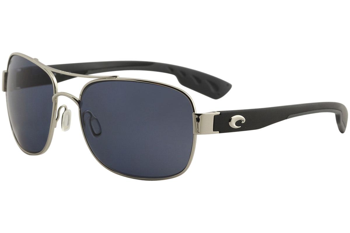 Men's  Polarized 580P Fashion Square Sunglasses - Silver - Lens 60 Bridge 18 Temple 123mm - Costa Del Mar Cocos