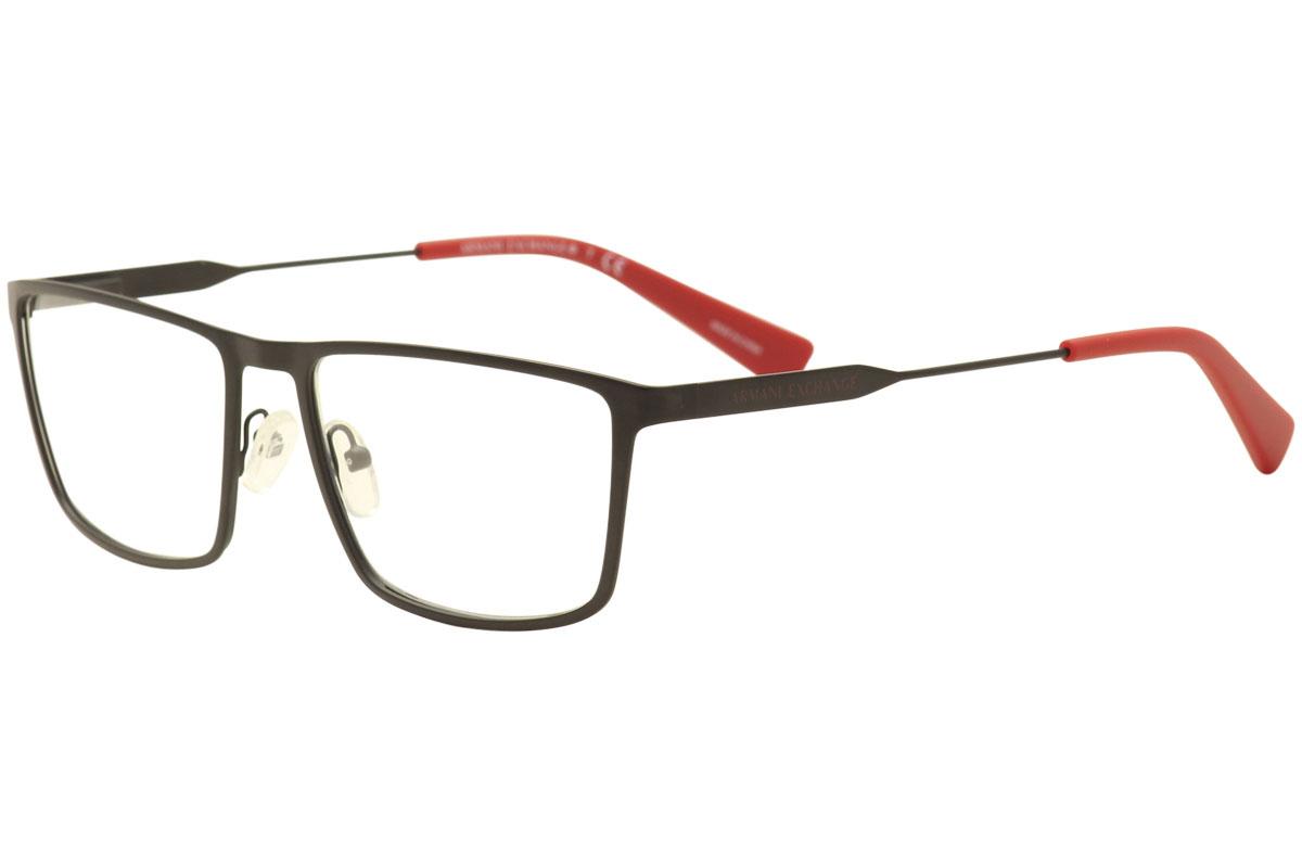 Armani Exchange Men's Eyeglasses AX1022 AX/1022 Full Rim Optical Frame - Matte Black/Red   6063 - Lens 55 Bridge 17 Temple 140mm