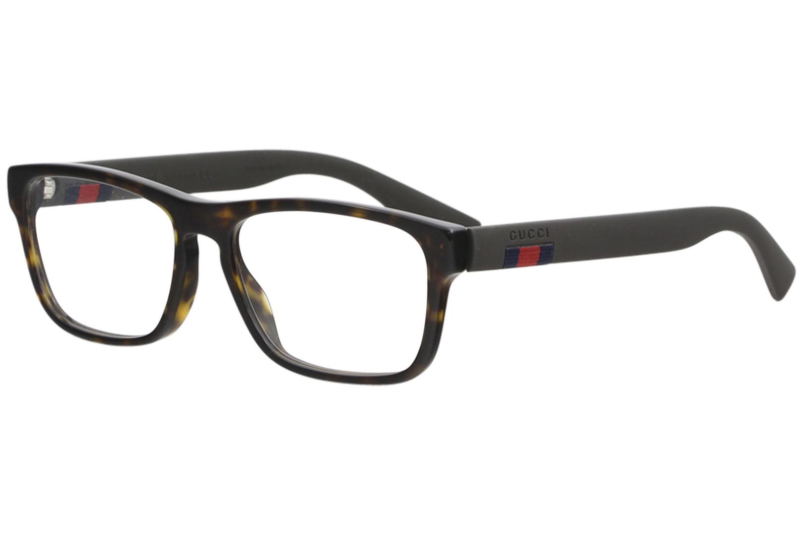 Gucci Men's Eyeglasses GG0174O GG/0174/O Full Rim Optical Frame - Havana/Brown   006 - Lens 56 Bridge 17 Temple 145mm