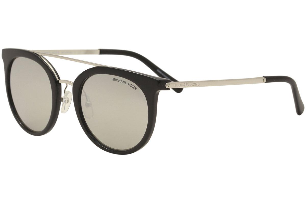 Women's  MK2056 MK/2056 Round Sunglasses - Black Silver/Silver Mirror   32716G  -  Lens 50 Bridge 21 Temple 140mm - Michael Kors Ila