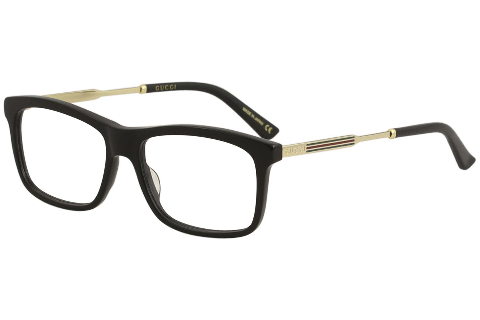 Gucci Men's Eyeglasses GG0302O GG/0302/O Full Rim Optical Frame - Black - Lens 54 Bridge 16 Temple 150mm