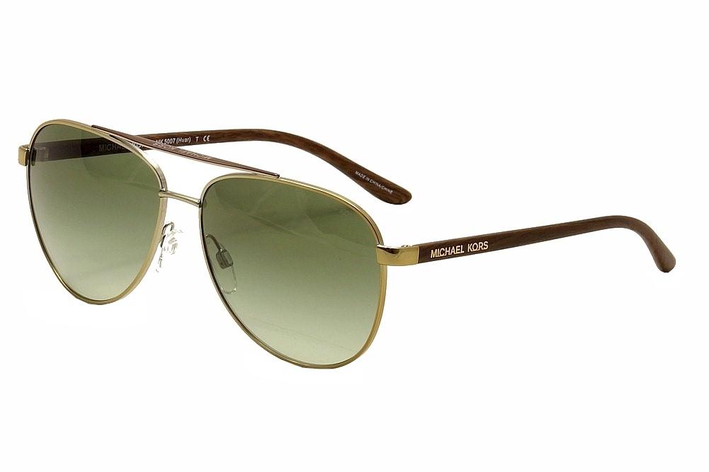 Michael Kors Women's Hvar MK5007 MK/5007 Pilot Sunglasses - Gold - Lens 56 Bridge 14 Temple 135mm