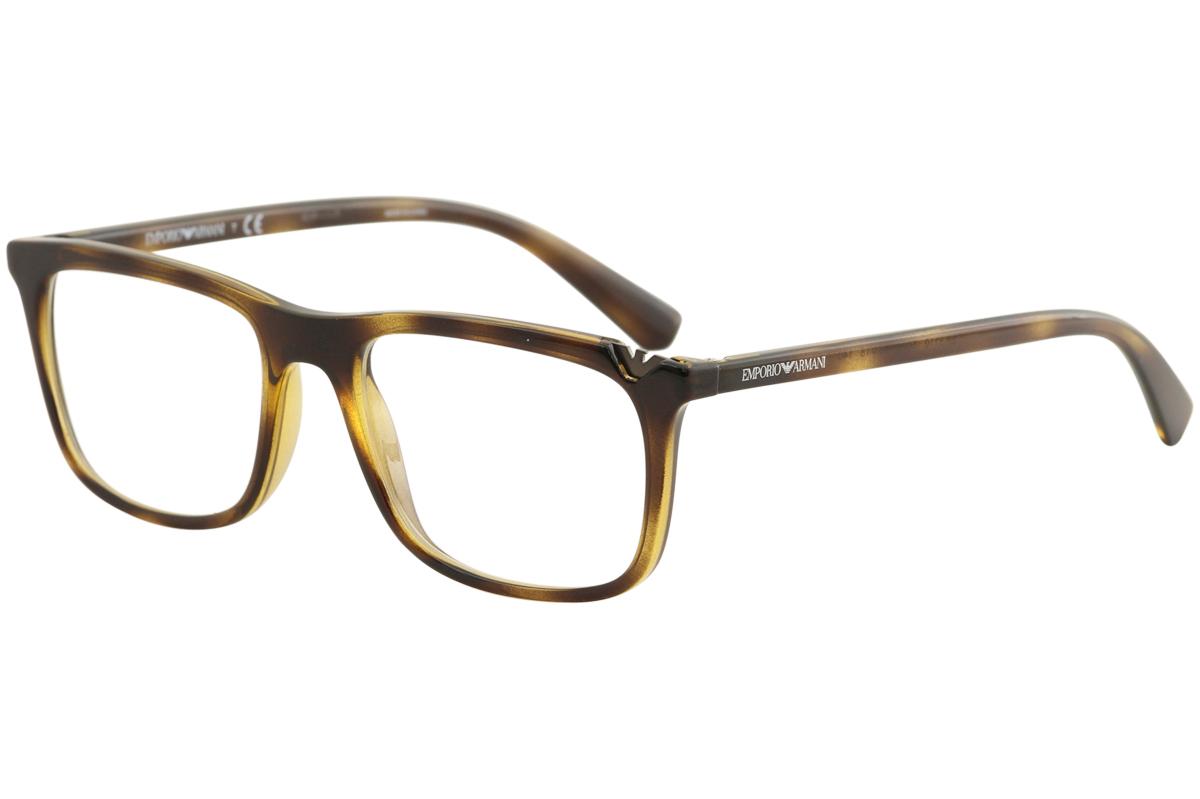 Emporio Armani Men's Eyeglasses EA3110 EA/3110 Full Rim Optical Frame - Black - Lens 53 Bridge 18 Temple 140mm