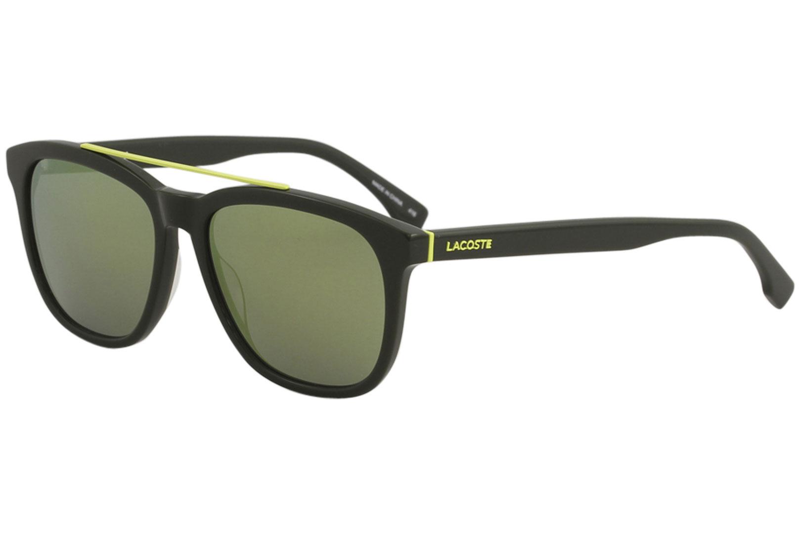 Lacoste Men's L822S L/822/S Fashion Pilot Sunglasses - Green/Grey Green Mirror   315 - Lens 55 Bridge 16 Temple 145mm