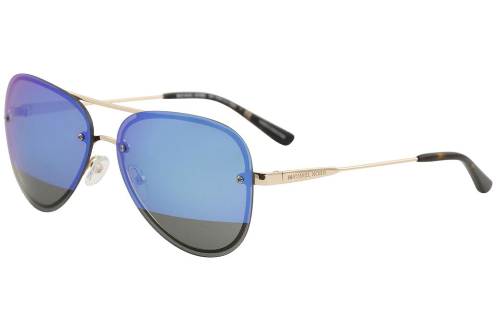 Michael Kors Women's La Jolla MK1026 MK/1026 Fashion Pilot Sunglasses - Rose Gold/Brown Cobalt Mirror   1116F3 - Lens 59 Bridge 13 B 52.5 ED 65 Temple 135mm