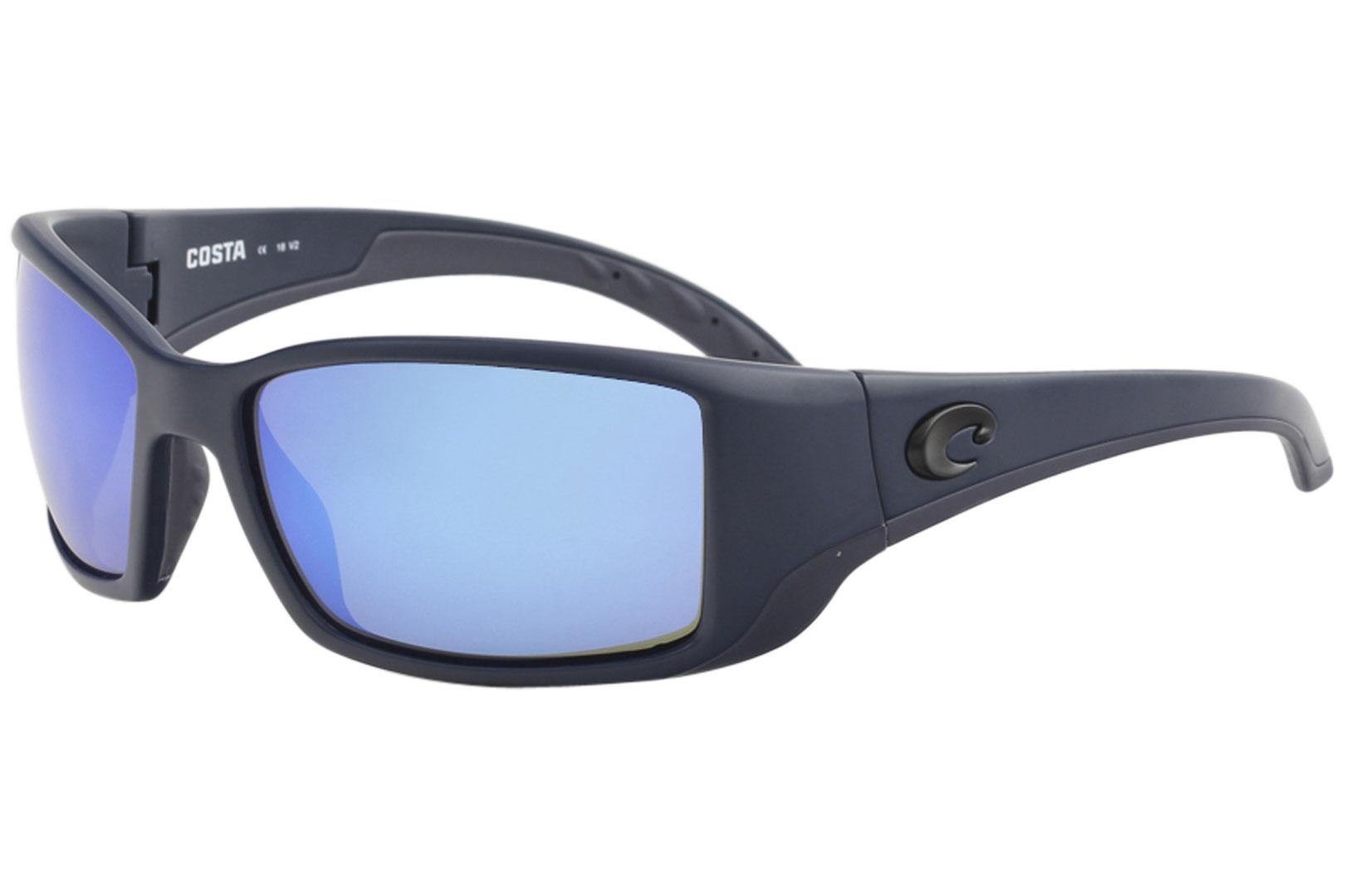 Costa Del Mar Men's Blackfin BL14 Sport Wrap Polarized Sunglasses - Black - Lens 62 Bridge 18 Temple 115mm