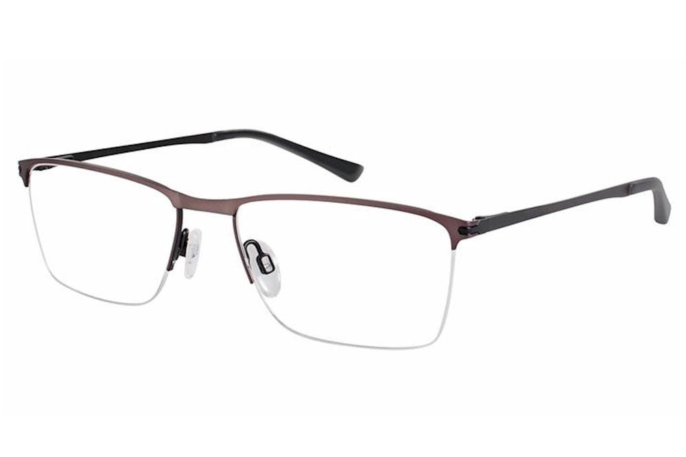 Aristar by Charmant Men's Eyeglasses AR18650 AR/18650 Half Rim Optical Frame - Grey   505 - Lens 54 Bridge 17 Lens 145mm