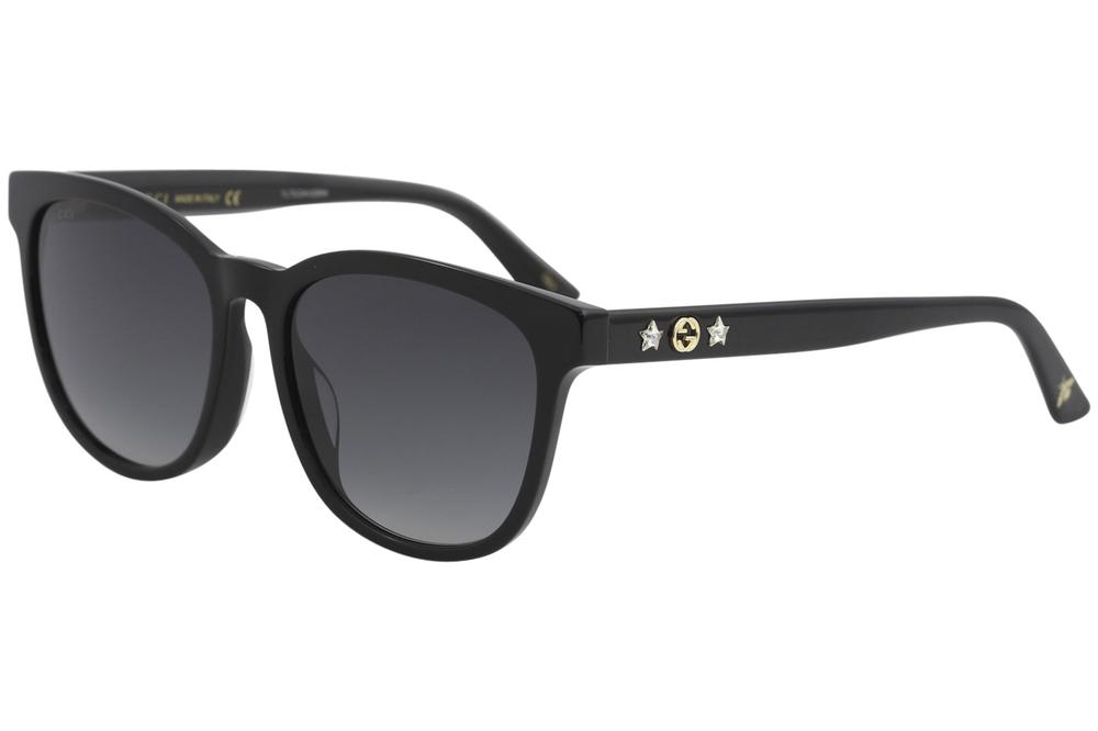 Gucci Women's GG0232SK GG/0232/SK Fashion Round Sunglasses - Black/Grey Gradient   001 - Lens 56 Bridge 17 Temple 145mm